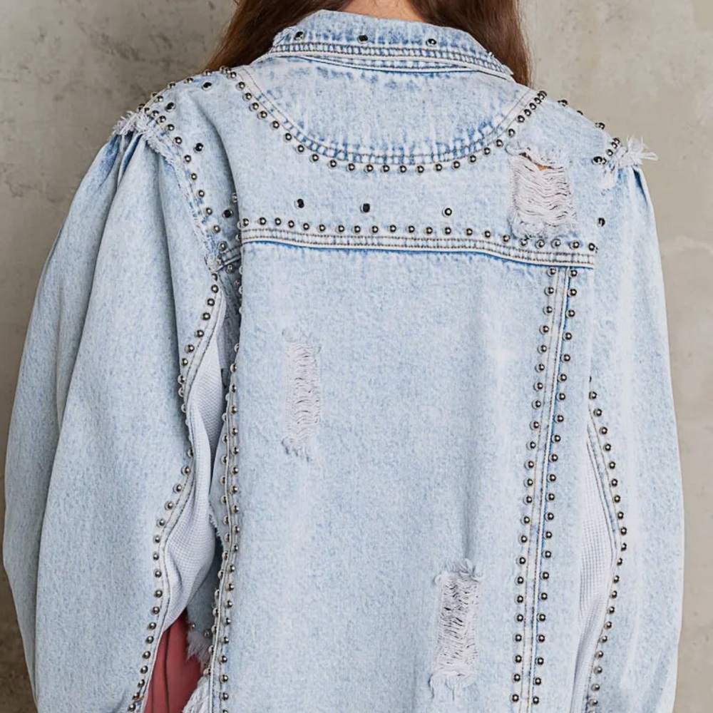POL Light Wash Studded Denim Jacket - Picture 2 of 2